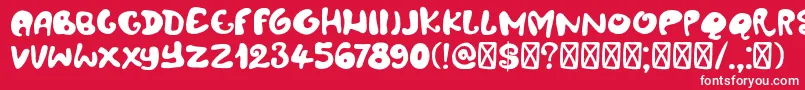 DkAmoebica Font – White Fonts on Red Background
