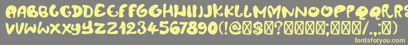 DkAmoebica Font – Yellow Fonts on Gray Background