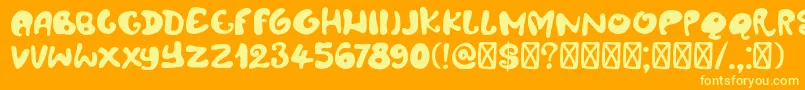 Fonte DkAmoebica – fontes amarelas em um fundo laranja