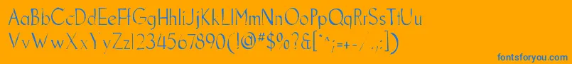 Goodfishgaunt Font – Blue Fonts on Orange Background