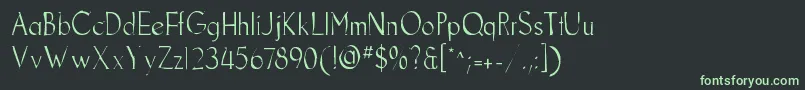 フォントGoodfishgaunt – 黒い背景に緑の文字