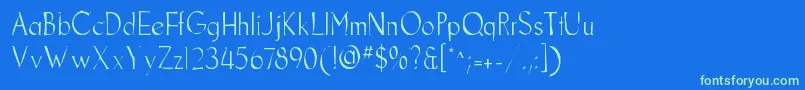 Goodfishgaunt Font – Green Fonts on Blue Background