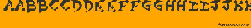 CubistDreamPd-Schriftart – Schwarze Schriften auf orangefarbenem Hintergrund