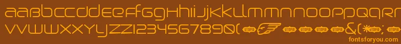 BirdmanLight Font – Orange Fonts on Brown Background