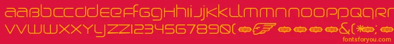 BirdmanLight Font – Orange Fonts on Red Background