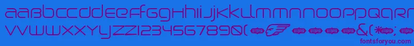 BirdmanLight Font – Purple Fonts on Blue Background