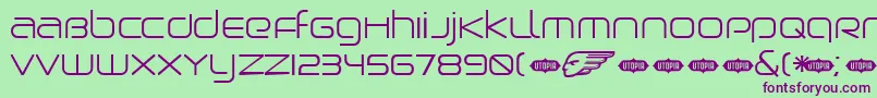 BirdmanLight Font – Purple Fonts on Green Background