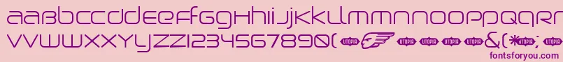 BirdmanLight-Schriftart – Violette Schriften auf rosa Hintergrund