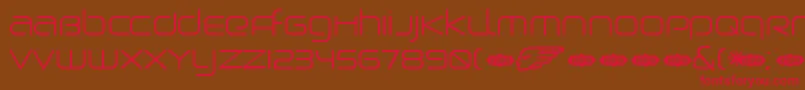 フォントBirdmanLight – 赤い文字が茶色の背景にあります。
