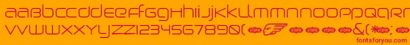 BirdmanLight Font – Red Fonts on Orange Background