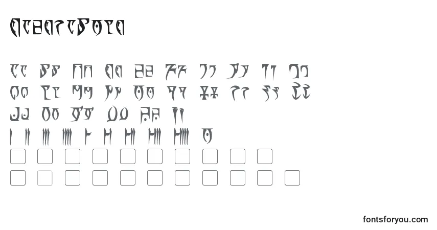 Schriftart DaedraBold – Alphabet, Zahlen, spezielle Symbole