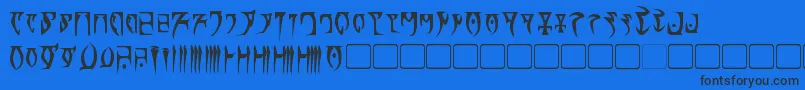 フォントDaedraBold – 黒い文字の青い背景