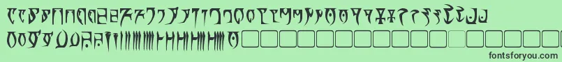 DaedraBold-fontti – mustat fontit vihreällä taustalla