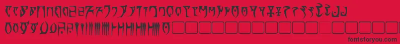 Czcionka DaedraBold – czarne czcionki na czerwonym tle