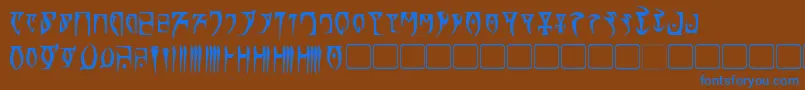 DaedraBold-fontti – siniset fontit ruskealla taustalla