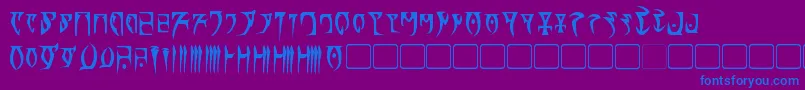 DaedraBold-fontti – siniset fontit violetilla taustalla
