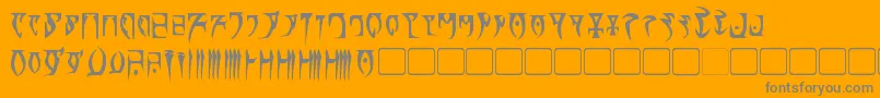 DaedraBold-Schriftart – Graue Schriften auf orangefarbenem Hintergrund