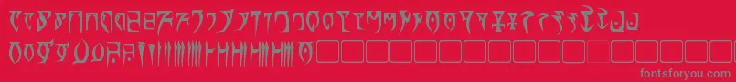 フォントDaedraBold – 赤い背景に灰色の文字