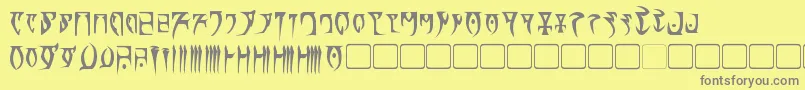 フォントDaedraBold – 黄色の背景に灰色の文字