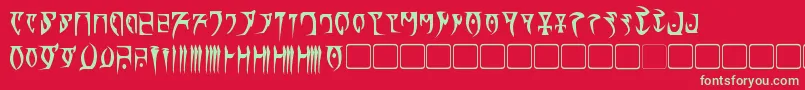 DaedraBold Font – Green Fonts on Red Background