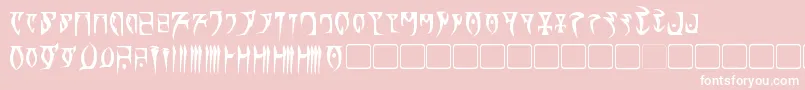 DaedraBold-fontti – valkoiset fontit vaaleanpunaisella taustalla