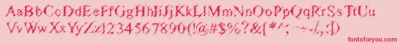 GlassSandwich-Schriftart – Rote Schriften auf rosa Hintergrund