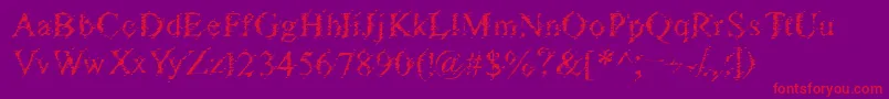 GlassSandwich-Schriftart – Rote Schriften auf violettem Hintergrund
