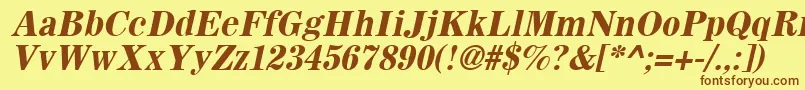 SachemBoldOblique Font – Brown Fonts on Yellow Background