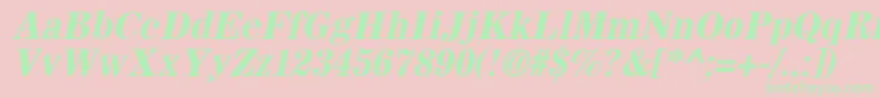 SachemBoldOblique Font – Green Fonts on Pink Background