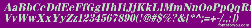 SachemBoldOblique Font – Green Fonts on Purple Background