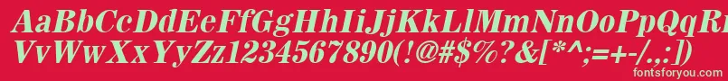 フォントSachemBoldOblique – 赤い背景に緑の文字