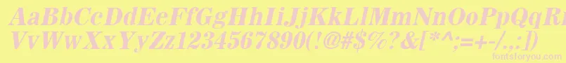 SachemBoldOblique Font – Pink Fonts on Yellow Background