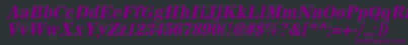 SachemBoldOblique-Schriftart – Violette Schriften auf schwarzem Hintergrund