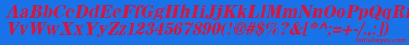 SachemBoldOblique Font – Red Fonts on Blue Background