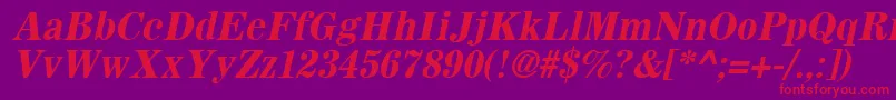 SachemBoldOblique Font – Red Fonts on Purple Background