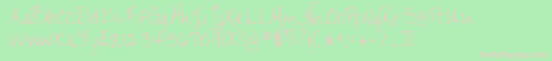 NicoleRegular Font – Pink Fonts on Green Background