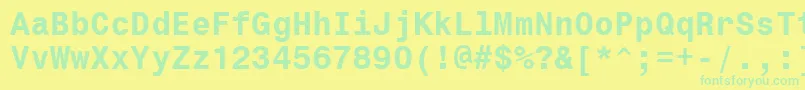 Police Monospace821BoldWin95bt – polices vertes sur fond jaune