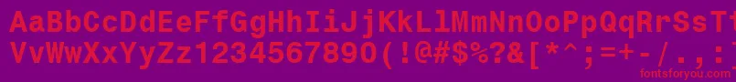 Monospace821BoldWin95bt Font – Red Fonts on Purple Background