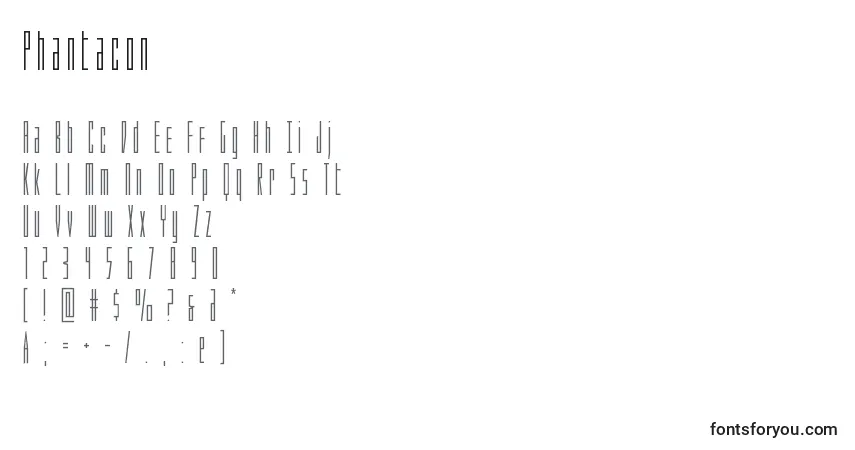 Шрифт Phantacon – алфавит, цифры, специальные символы