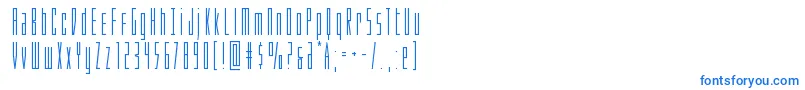 フォントPhantacon – 白い背景に青い文字