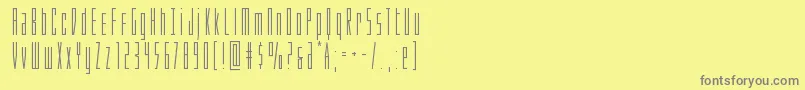 フォントPhantacon – 黄色の背景に灰色の文字