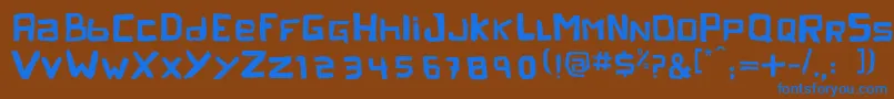 PelejaRegular1.0-Schriftart – Blaue Schriften auf braunem Hintergrund