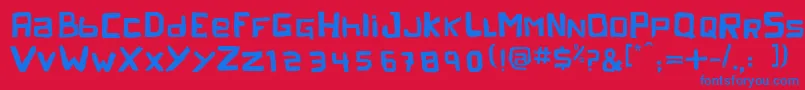 PelejaRegular1.0-Schriftart – Blaue Schriften auf rotem Hintergrund