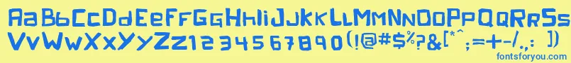 PelejaRegular1.0 Font – Blue Fonts on Yellow Background