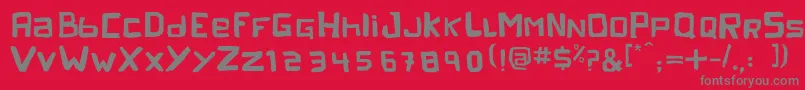 フォントPelejaRegular1.0 – 赤い背景に灰色の文字