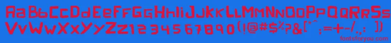 PelejaRegular1.0 Font – Red Fonts on Blue Background