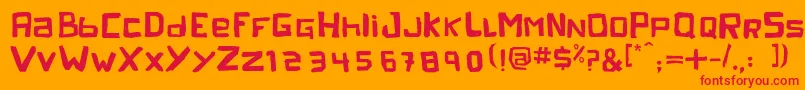 Fonte PelejaRegular1.0 – fontes vermelhas em um fundo laranja