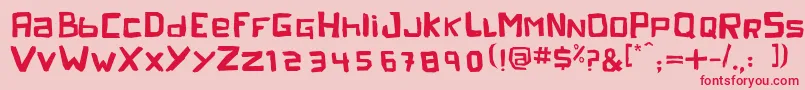 PelejaRegular1.0-Schriftart – Rote Schriften auf rosa Hintergrund