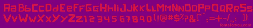 Czcionka PelejaRegular1.0 – czerwone czcionki na fioletowym tle