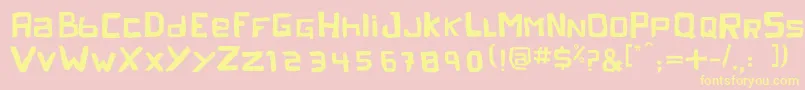 PelejaRegular1.0-Schriftart – Gelbe Schriften auf rosa Hintergrund